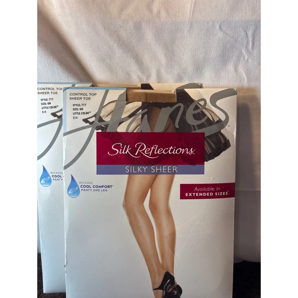 Hanes Silk Reflections Silky Sheer Control Top Pantyhose 2pk GH Little Color 717